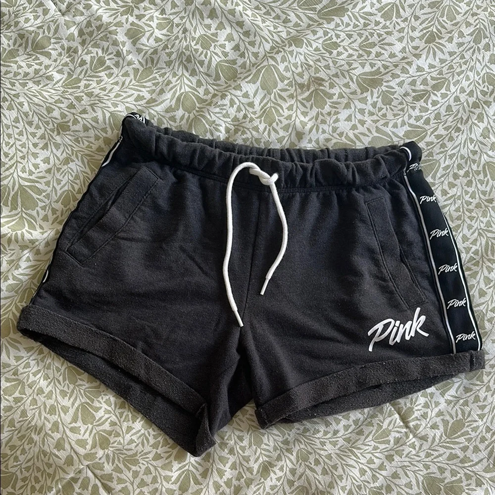 PINK Victoria's Secret Black Shorts with Drawstring - Picture 1 of 5